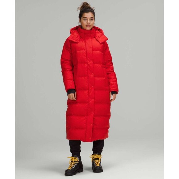NEW no tag Lululemon Wunder Puff Long Size 14 Down Coat Grenadine Red GRRD - Picture 1 of 10